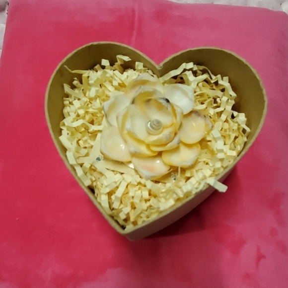 Handcrafted Cut Seashell Sailor's Valentine Pin Flower Petal Brooch - Picture 4 of 5